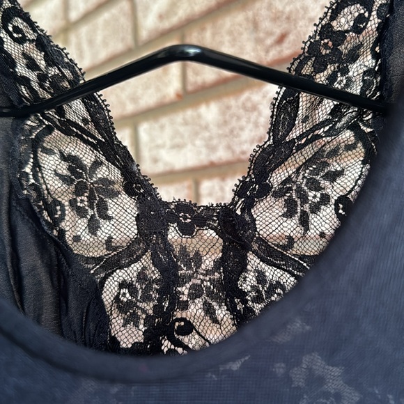 Nos Vintage Olga M Body silk black nylon Full Gown Sweep Oldstock - Picture 7 of 11